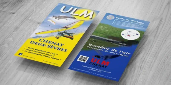 flyer recto verso réalisé pour le club ULM de Chenay